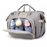 Tote Diaper Bag with Fold Out Bassinet & USB Charging Port