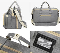 Tote Diaper Bag with Fold Out Bassinet & USB Charging Port