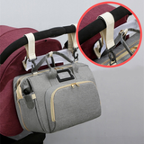 Tote Diaper Bag with Fold Out Bassinet & USB Charging Port