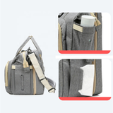 Tote Diaper Bag with Fold Out Bassinet & USB Charging Port