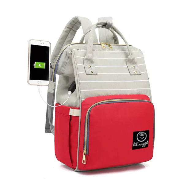 Diaper Bag/Backpack with USB Charging Port