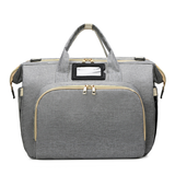 Tote Diaper Bag with Fold Out Bassinet & USB Charging Port