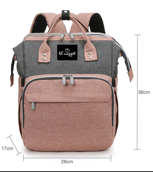 Backpack Diaper Bag with Fold Out Bassinet USB Charging Port lilnugget